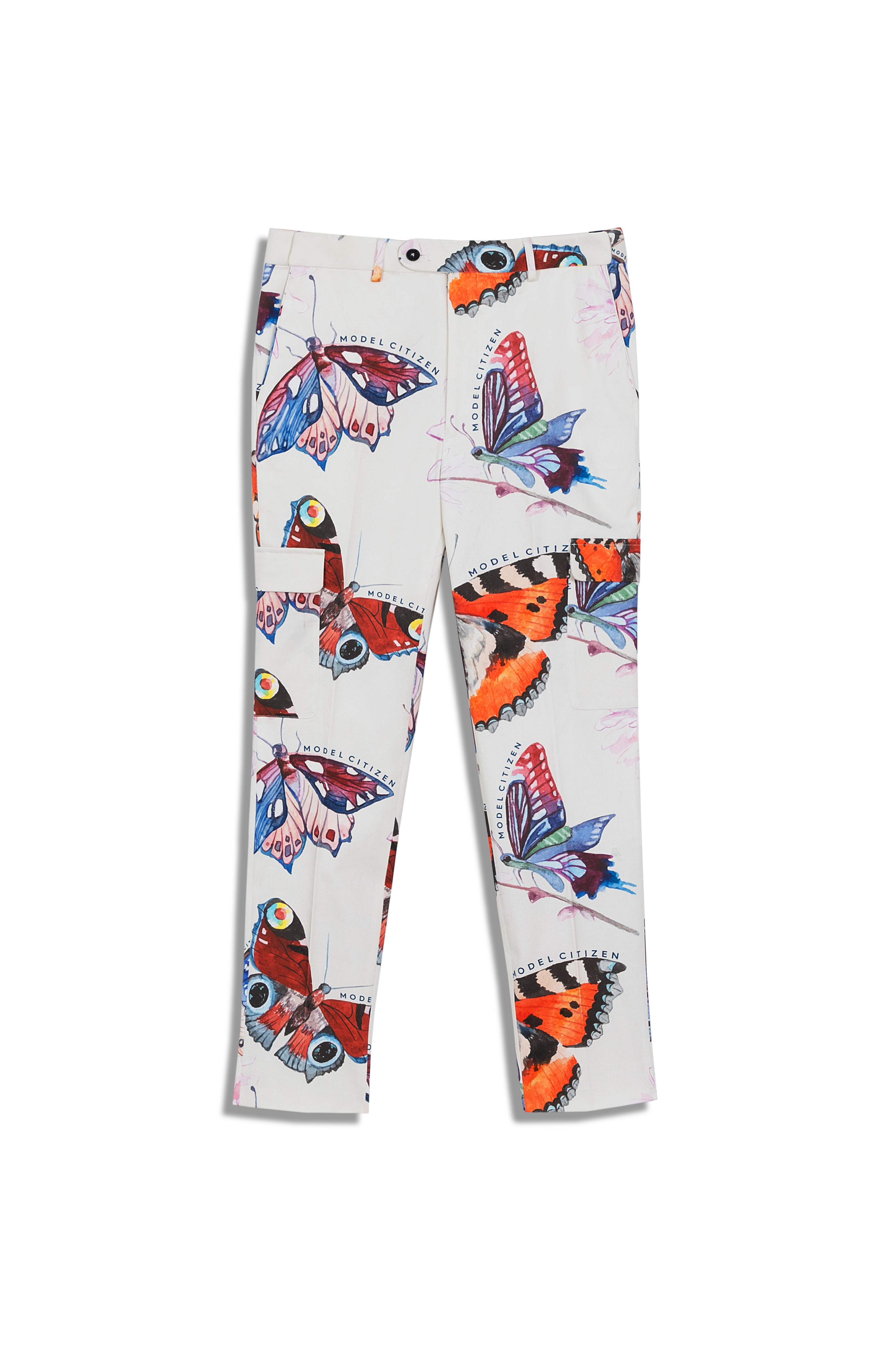 Butterfly Print Pants White