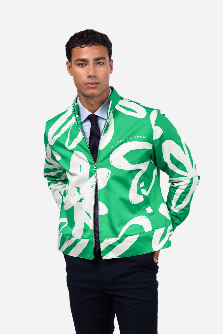 Green Minimal Shirt Jacket