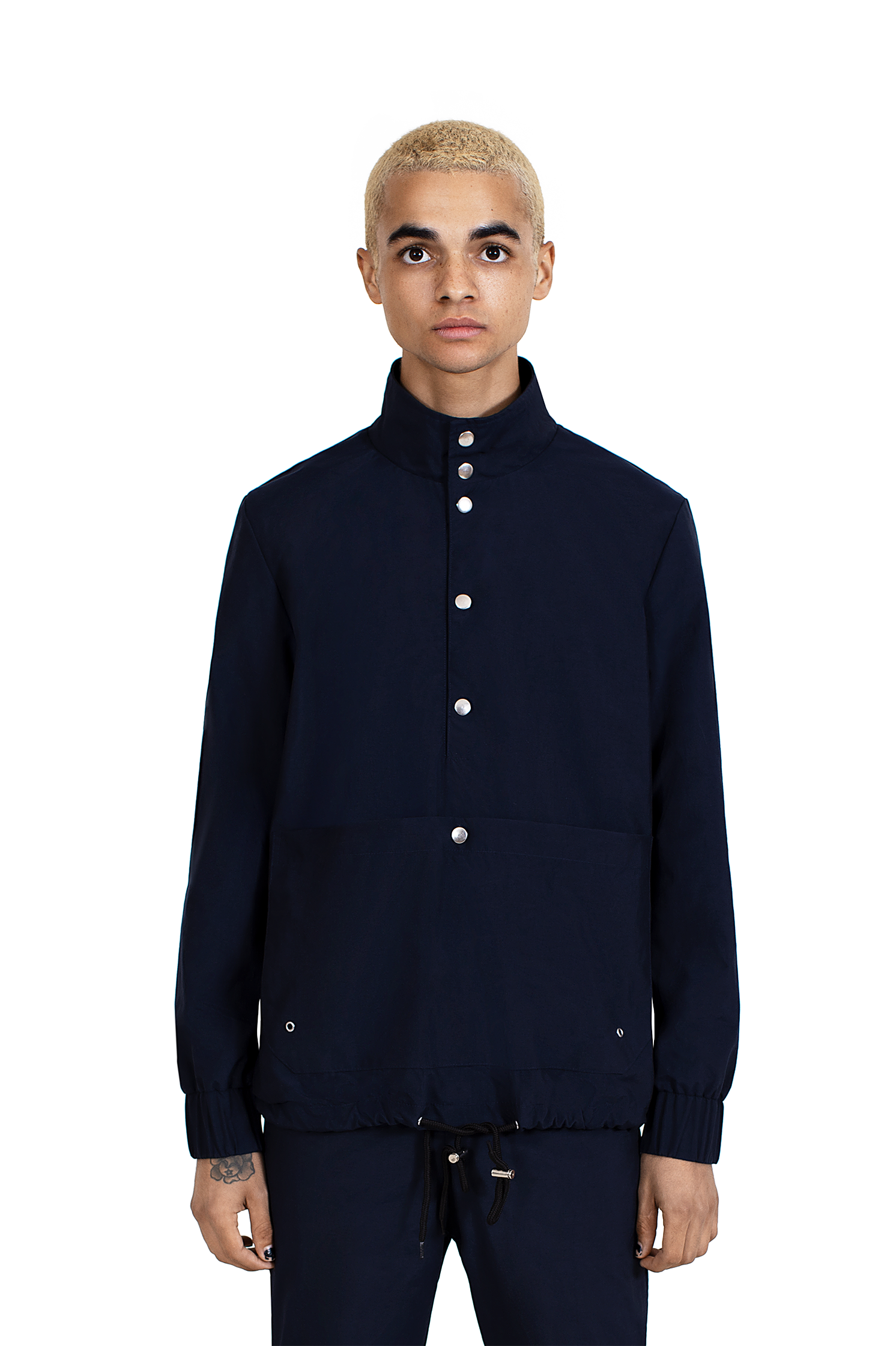 Nylon Pull-over Jacket in Navy