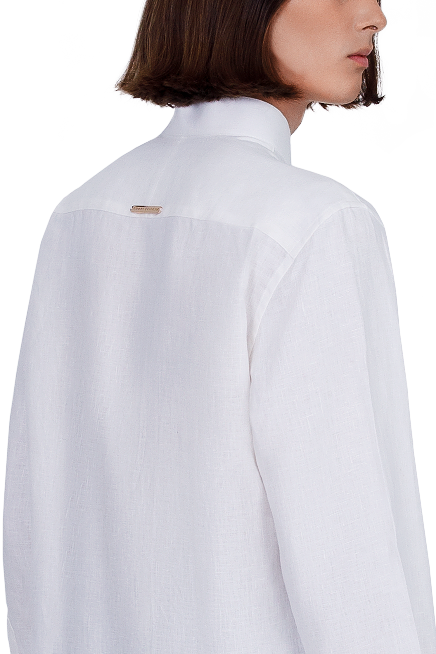 Long Sleeved Linen Shirt in White