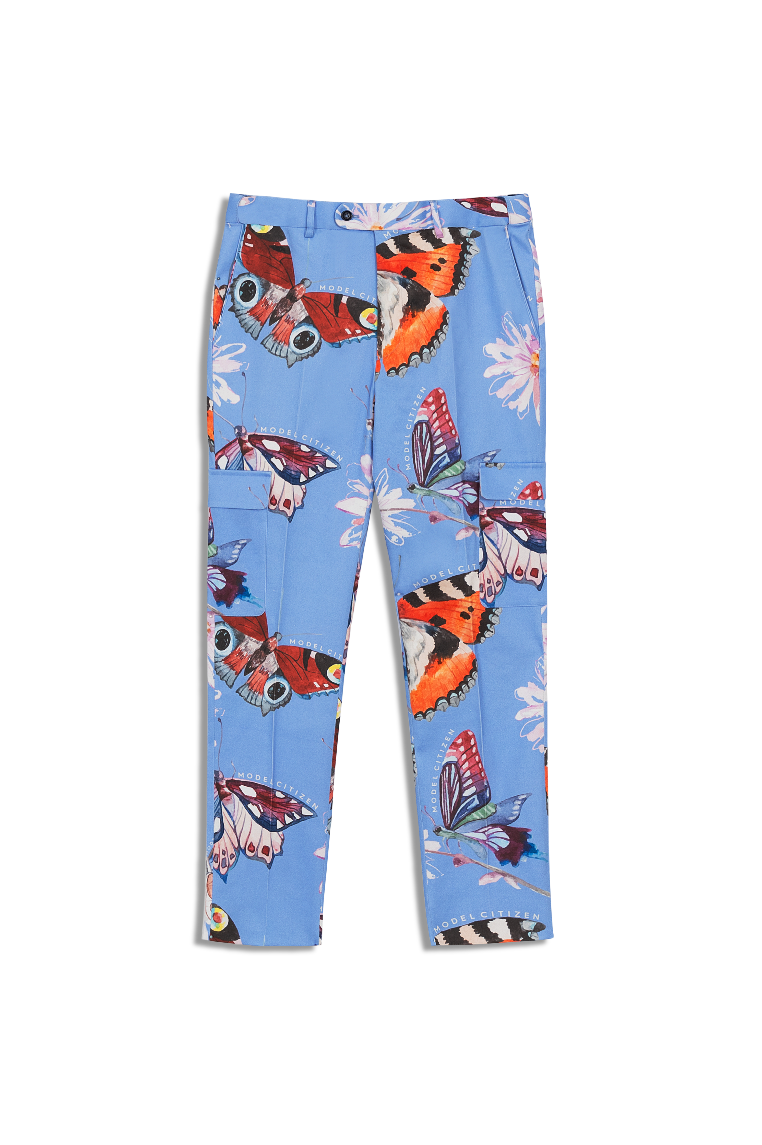 Butterfly Print Pants Sky Blue