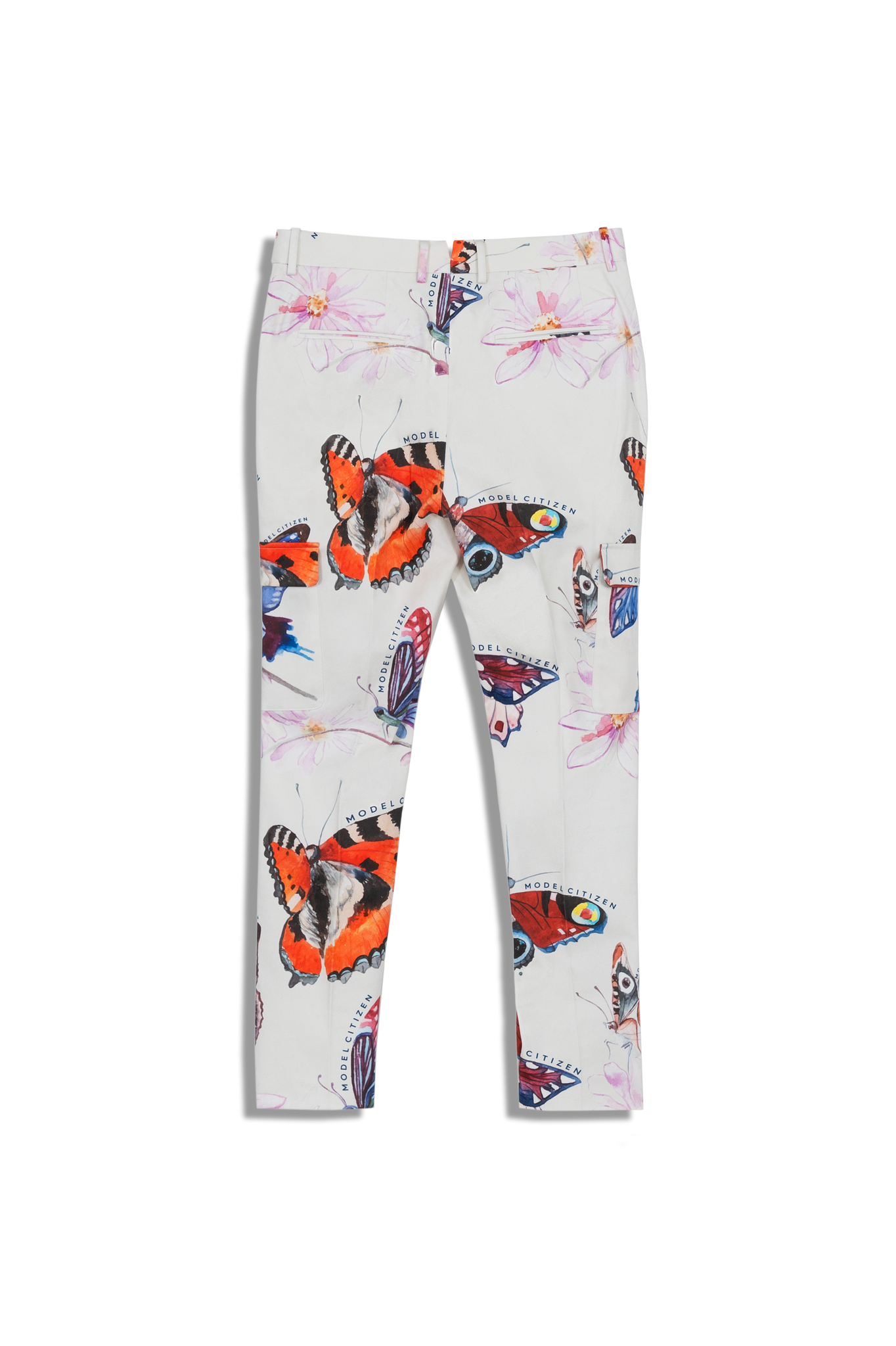 Butterfly Print Pants White
