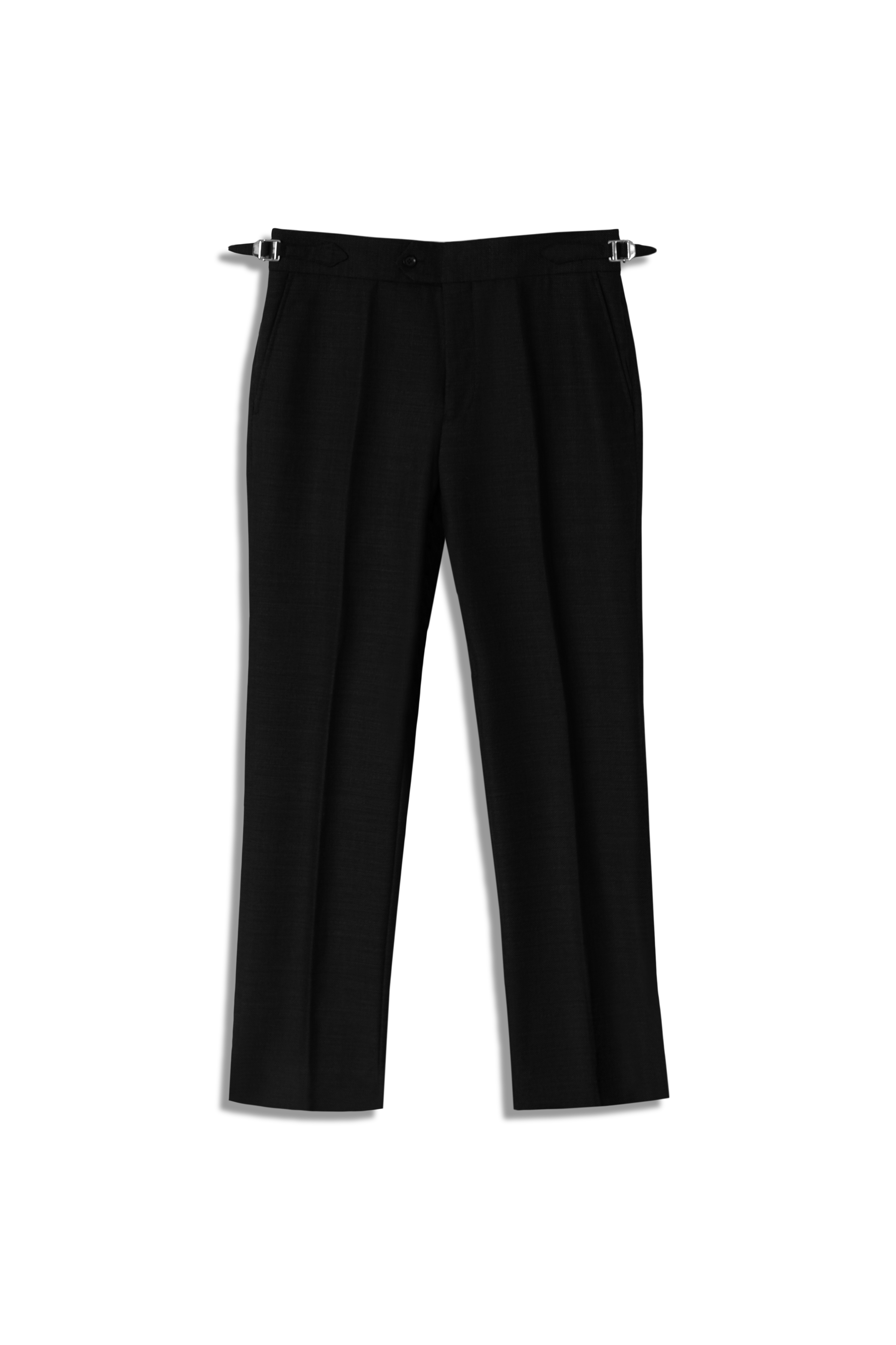 Black Wool Hopsack Pants