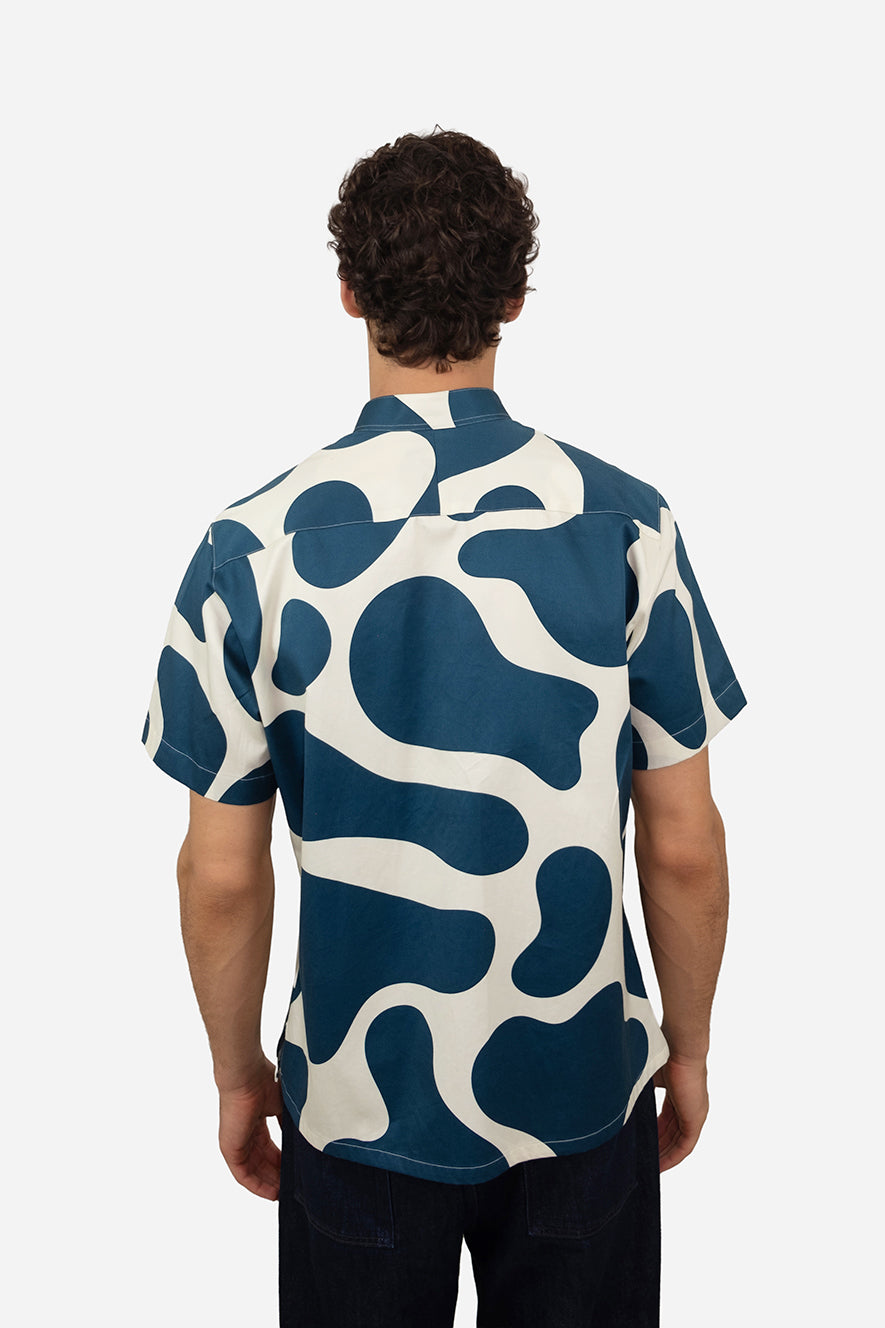 Liquid Camouflage Printed Shirt - Navy