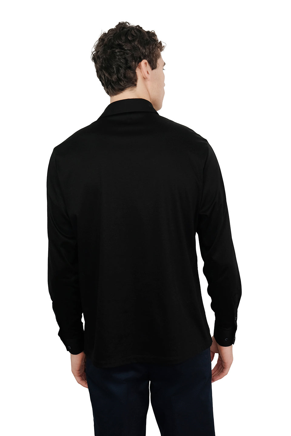 Black Long Sleeve Polo Shirt