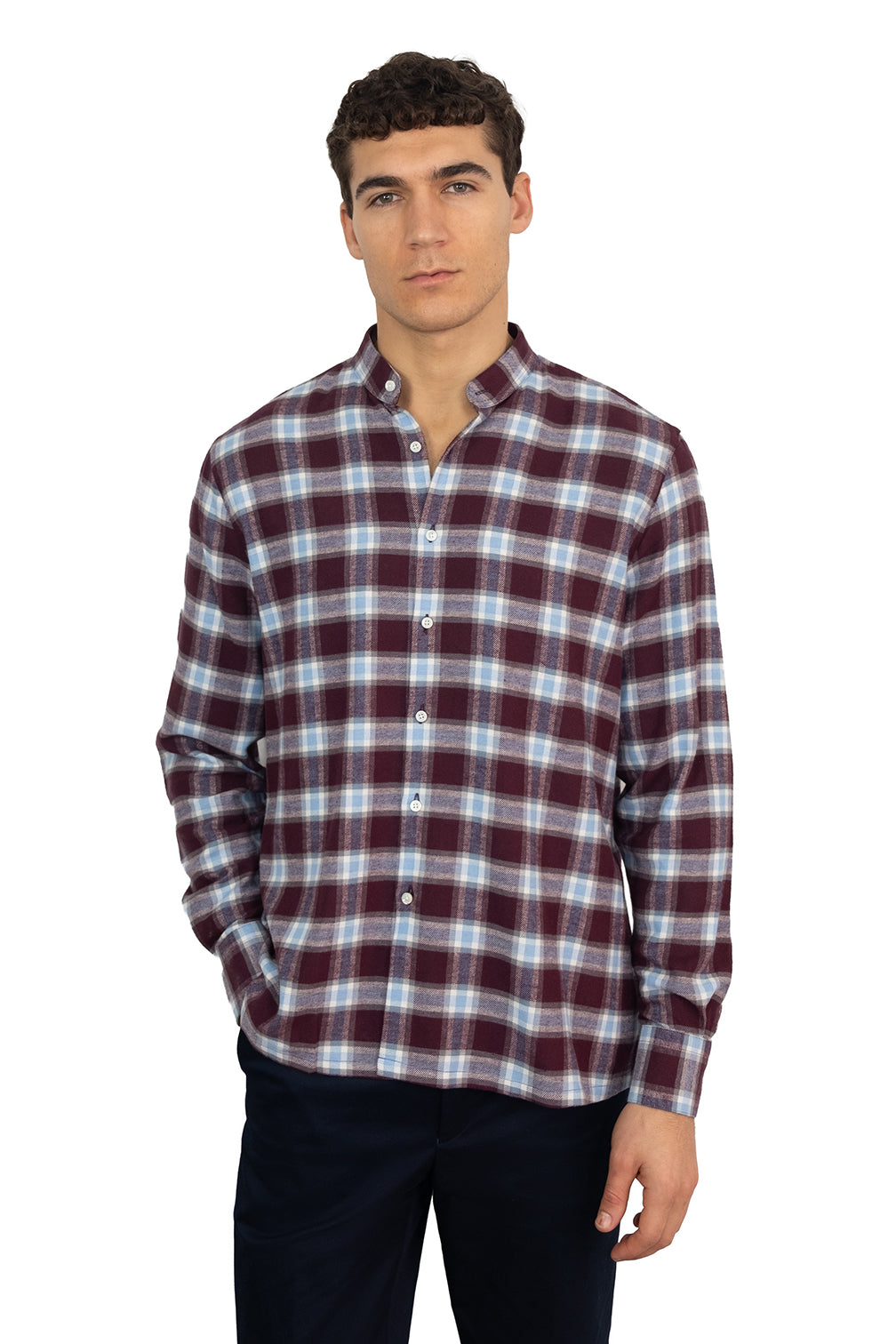 Flannel Maroon/Blue Check Shirt
