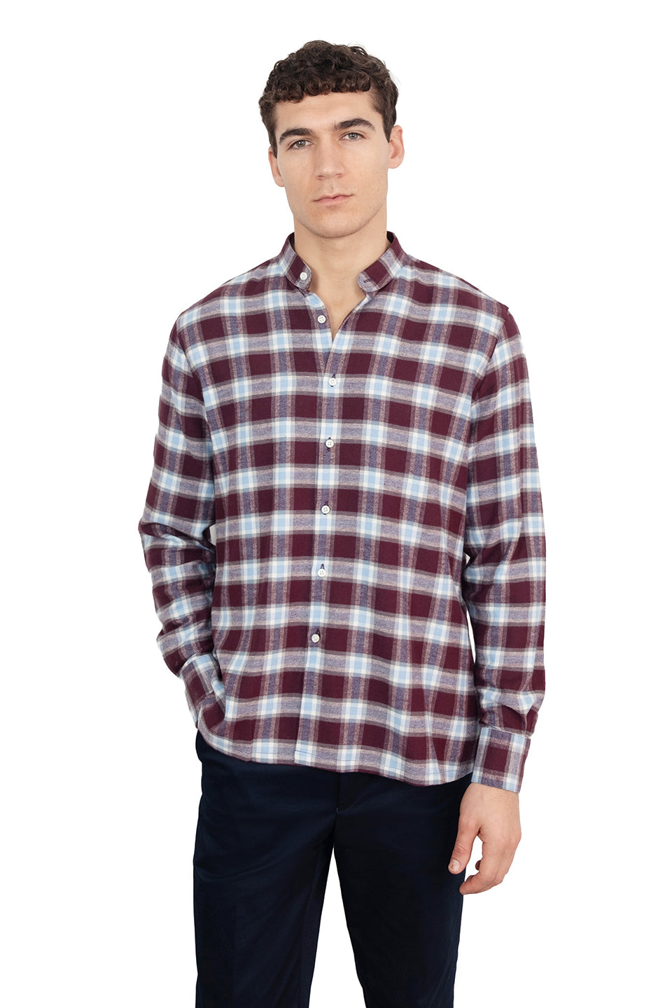 Flannel Maroon/Blue Check Shirt