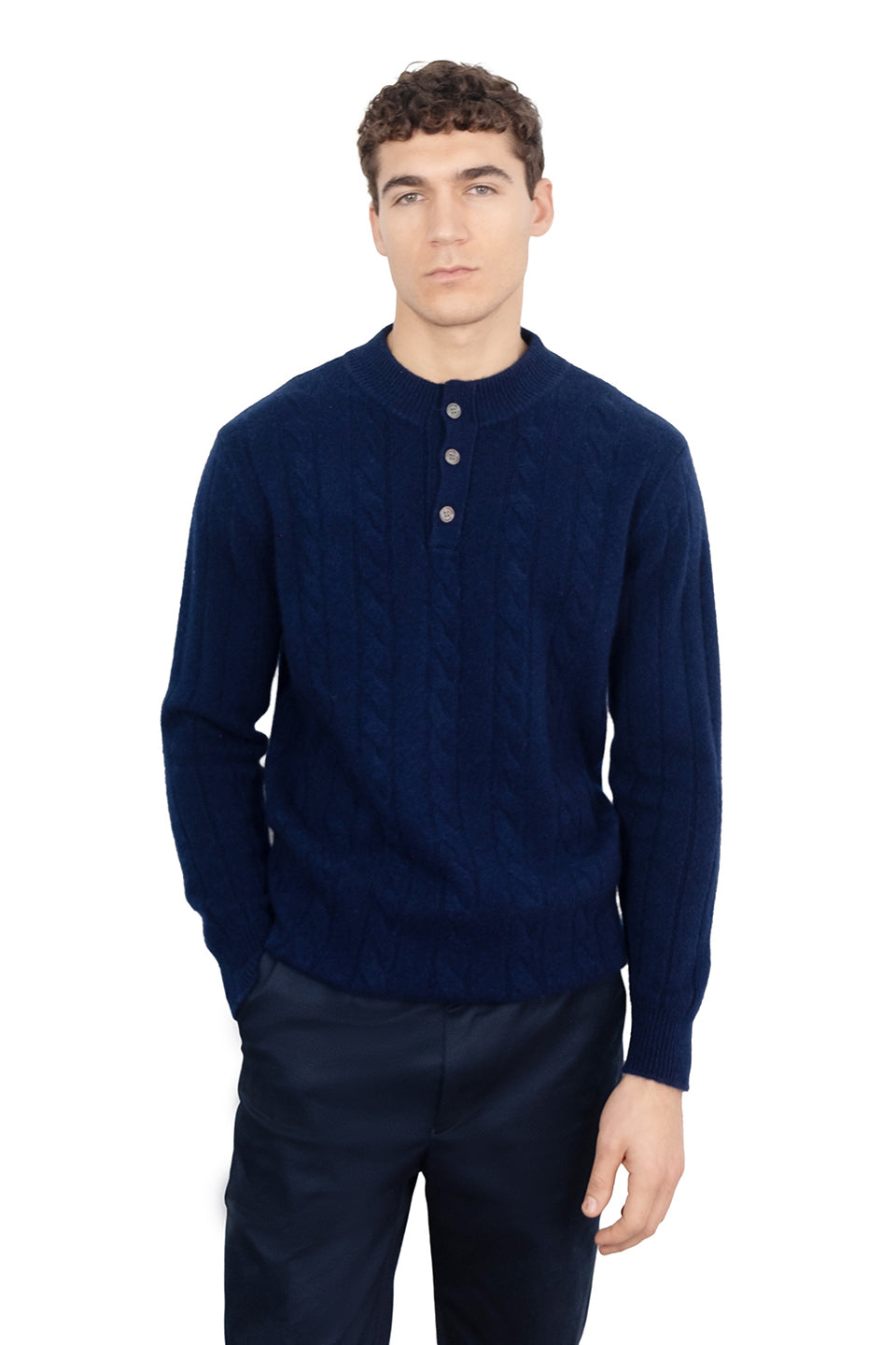 Navy Striped Merino Knit