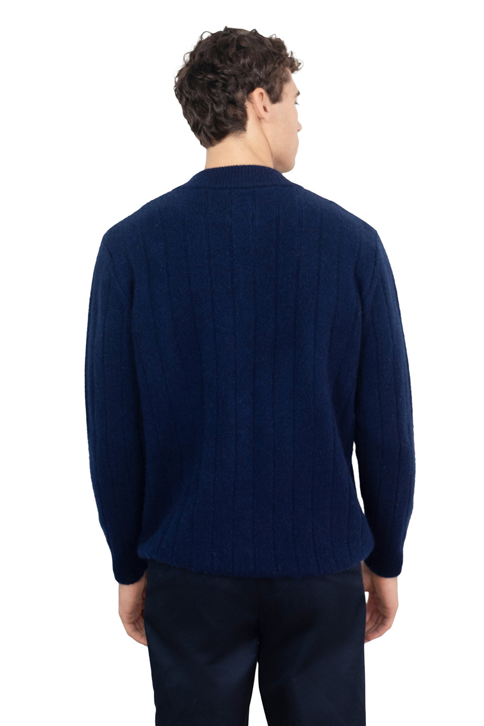 Navy Striped Merino Knit
