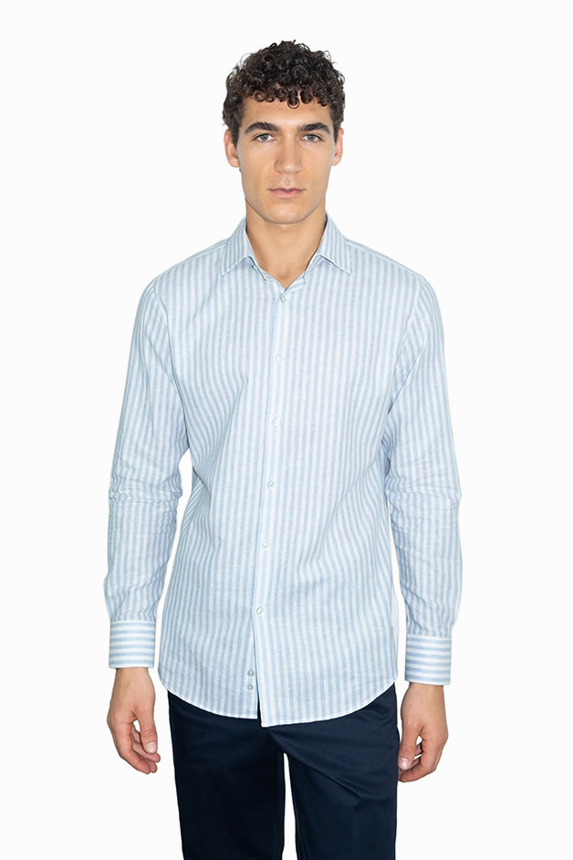 Linen Formal Striped Shirt