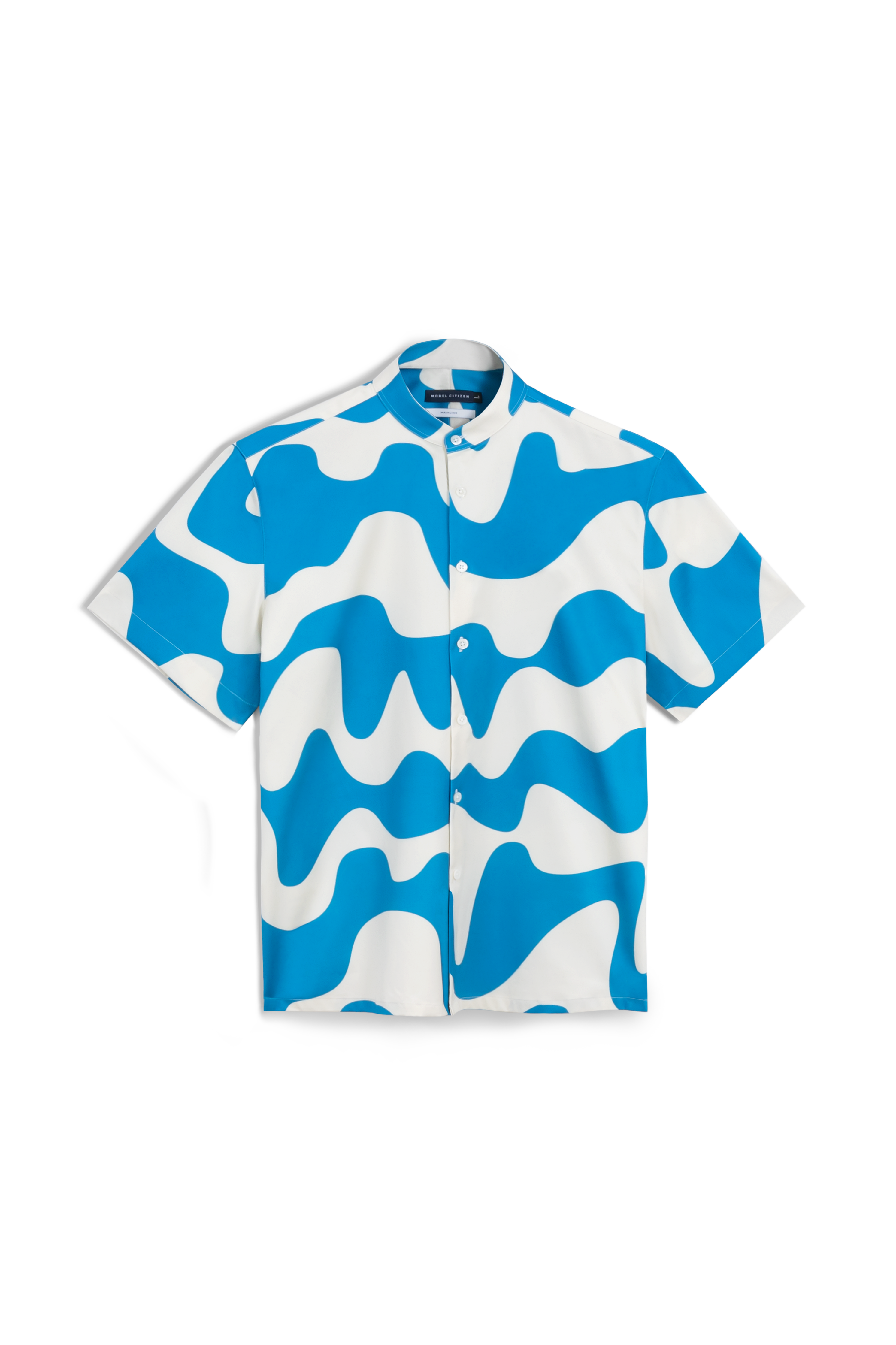 Psychedelic Wave Printed Shirt - Azure Blue