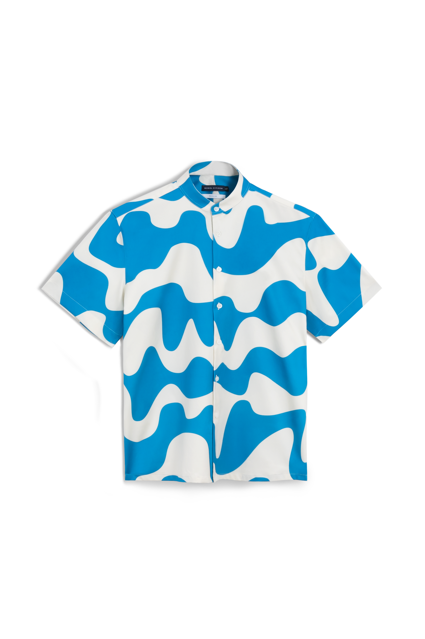Psychedelic Wave Printed Shirt - Azure Blue