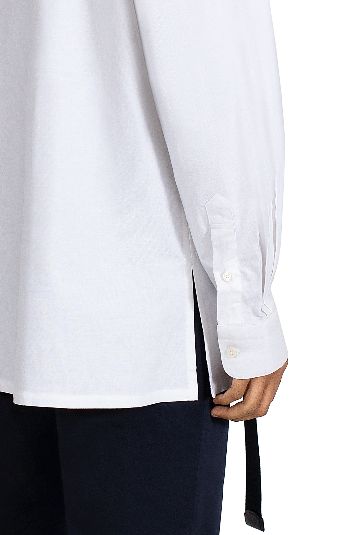 Long Sleeved Oxford Shirt in White