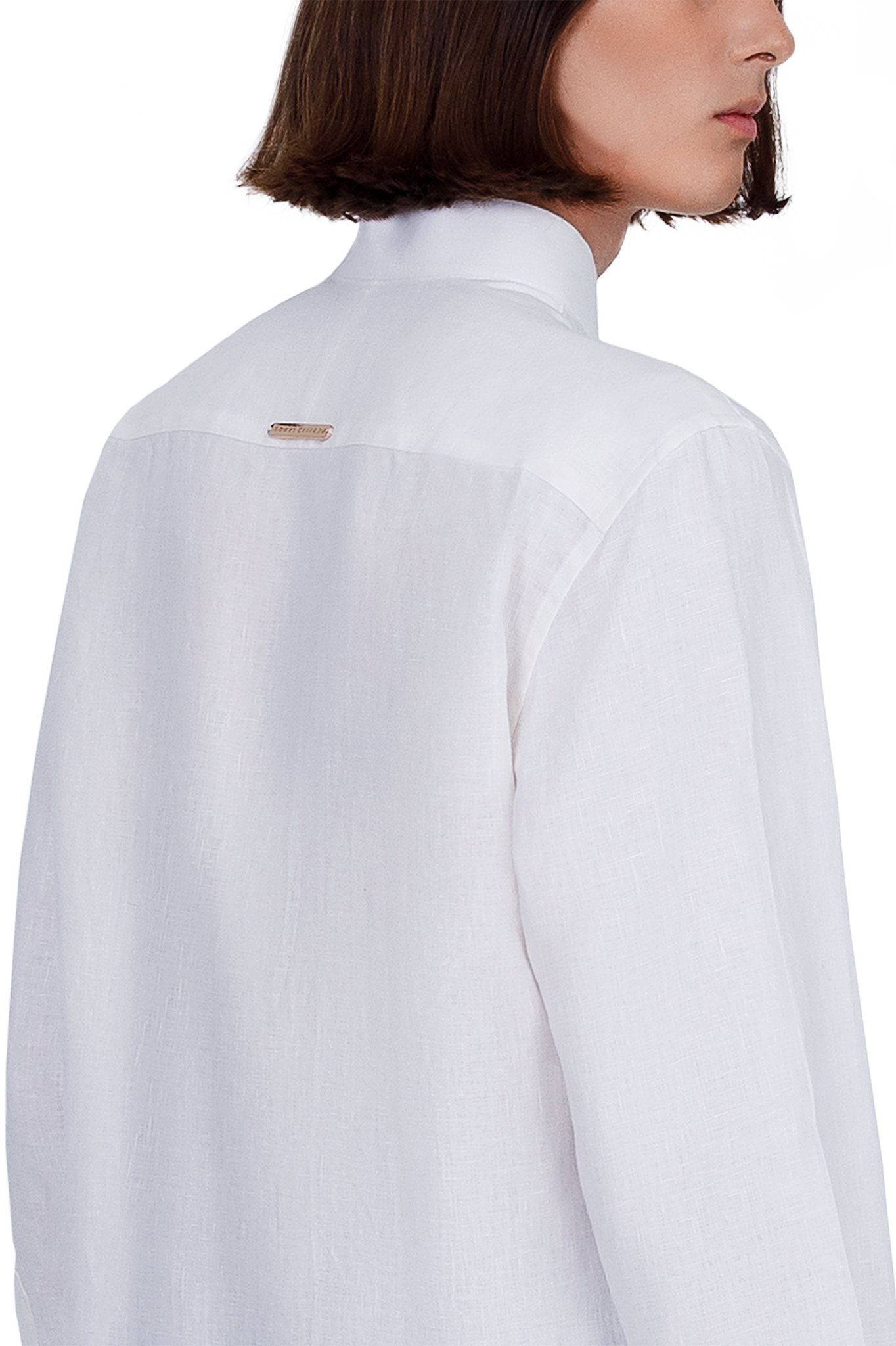 Long Sleeved Linen Shirt in White